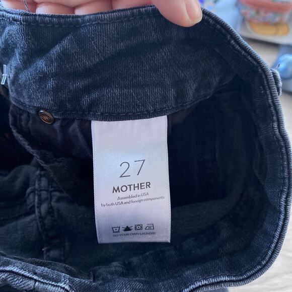 MOTHER The Pixie Ankle Fray Jeans in Not Guilty Washed Black Size 27 Button Fly - Picture 12 of 14